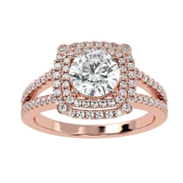 Solitaire Round Diamond Ring Made In 18 / 14 / 10 KT Gold Embellished With Certified Lab Diamonds For Anniversary And Wedding Gift For Her