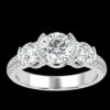 Three Stone Engagement Ring Made In 18 / 14 / 10 KT Gold Embellished With Certified Lab Diamonds For Anniversary And Wedding Gift For Her