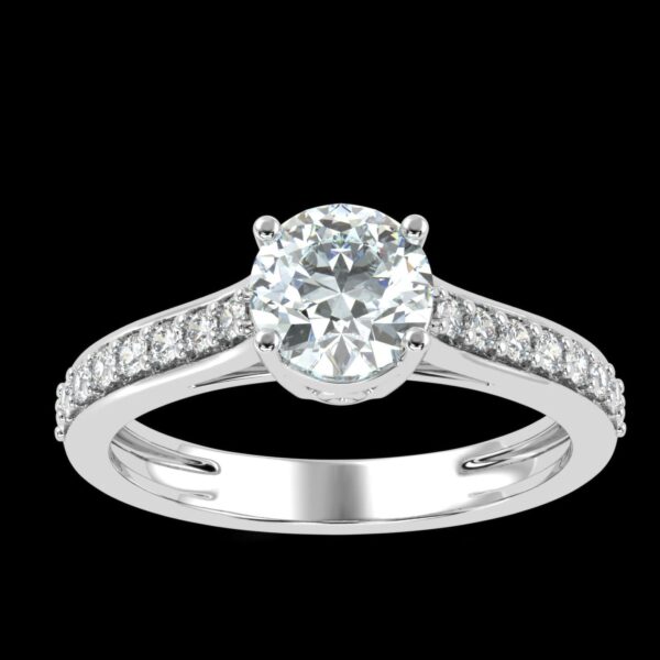 Solitaire Diamond Ring Made In 18 / 14 / 10 KT Gold Embellished With Certified Lab Diamonds For Anniversary And Wedding Gift For Her