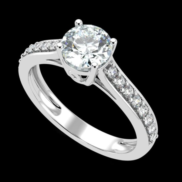 Solitaire Diamond Ring Made In 18 / 14 / 10 KT Gold Embellished With Certified Lab Diamonds For Anniversary And Wedding Gift For Her