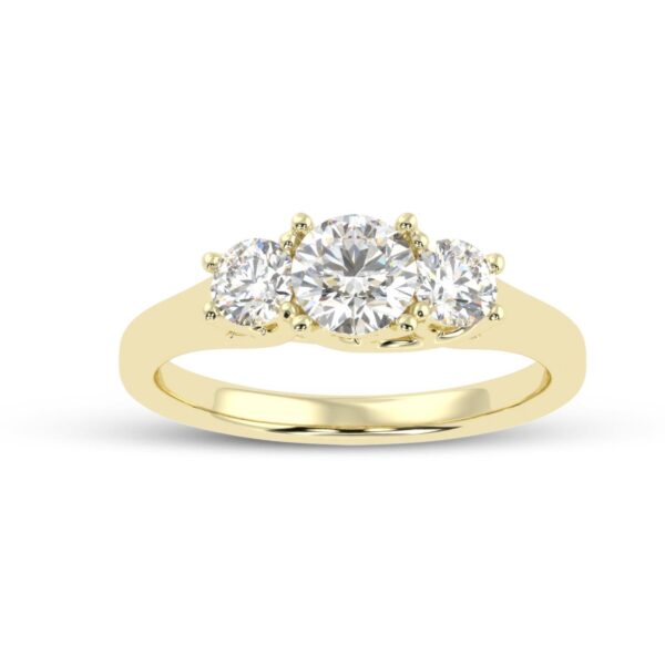 Sparkling Round Diamond Ring Made In 18 / 14 / 10 KT Gold Embellished With Certified Lab Diamonds For Wedding And Anniversary Gift For Her