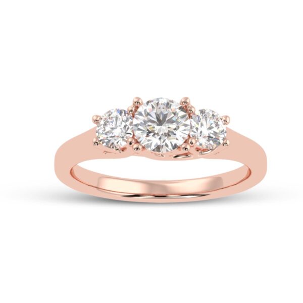Sparkling Round Diamond Ring Made In 18 / 14 / 10 KT Gold Embellished With Certified Lab Diamonds For Wedding And Anniversary Gift For Her