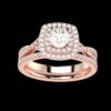 Solitaire Halo Band Ring Made In 18 / 14 / 10 KT Gold Embellished With Certified Lab Diamonds For Wedding And Anniversary Gift For Her
