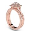 Solitaire Halo Band Ring Made In 18 / 14 / 10 KT Gold Embellished With Certified Lab Diamonds For Wedding And Anniversary Gift For Her