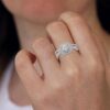 Solitaire Halo Band Ring Made In 18 / 14 / 10 KT Gold Embellished With Certified Lab Diamonds For Wedding And Anniversary Gift For Her