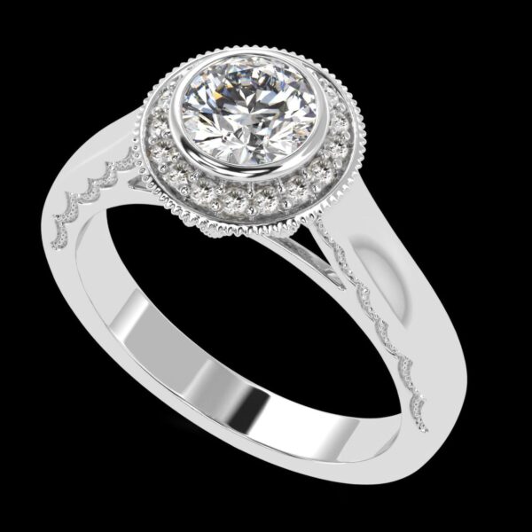 Sparkling Elegance Round Diamond Ring Made In 18 / 14 / 10 KT Gold Embellished With Certified Lab Diamonds For Anniversary And Wedding Gift