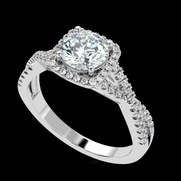 Unique Style Solitaire Ring Made In 18 / 14 / 10 KT Gold Embellished With Certified Lab Diamonds For Wedding And Anniversary Gift For Her
