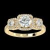 Eternity Three Stone Ring Made In 18 / 14 / 10 KT Gold Embellished With Certified Lab Diamonds For Wedding And Anniversary Gift For Her