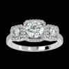 Eternity Three Stone Ring Made In 18 / 14 / 10 KT Gold Embellished With Certified Lab Diamonds For Wedding And Anniversary Gift For Her
