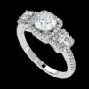 Eternity Three Stone Ring Made In 18 / 14 / 10 KT Gold Embellished With Certified Lab Diamonds For Wedding And Anniversary Gift For Her