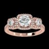Eternity Three Stone Ring Made In 18 / 14 / 10 KT Gold Embellished With Certified Lab Diamonds For Wedding And Anniversary Gift For Her