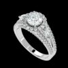 Split Shank Halo Ring Made In 18 / 14 / 10 KT Gold Embellished With Certified Lab Diamonds For Wedding And Anniversary Gift For Her