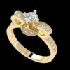 Unique Design Solitaire Diamond Ring Made In 18 / 14 / 10 KT Gold Embellished With Certified Lab Diamonds For Wedding And Anniversary Gift