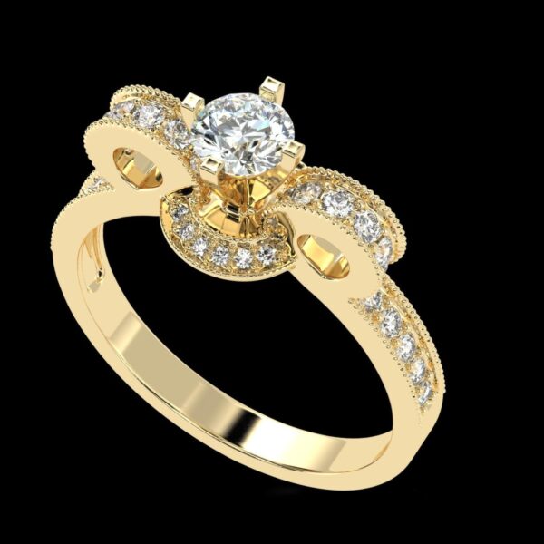 Unique Design Solitaire Diamond Ring Made In 18 / 14 / 10 KT Gold Embellished With Certified Lab Diamonds For Wedding And Anniversary Gift