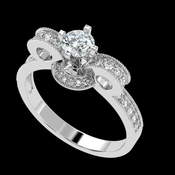 Unique Design Solitaire Diamond Ring Made In 18 / 14 / 10 KT Gold Embellished With Certified Lab Diamonds For Wedding And Anniversary Gift