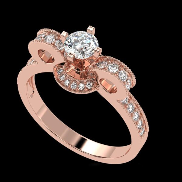 Unique Design Solitaire Diamond Ring Made In 18 / 14 / 10 KT Gold Embellished With Certified Lab Diamonds For Wedding And Anniversary Gift