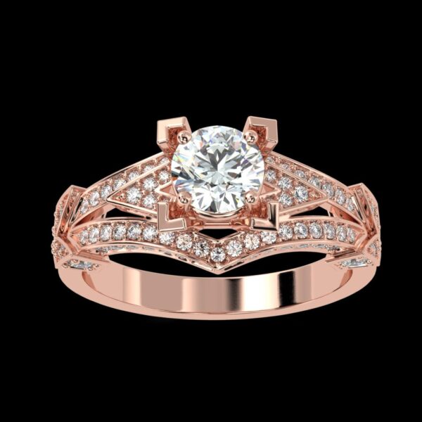 Eternity Charm Round Solitaire Diamond Ring Made In 18 / 14 /10 KT Gold Studded With Certified Lab Diamond For Wedding And Anniversary Gift
