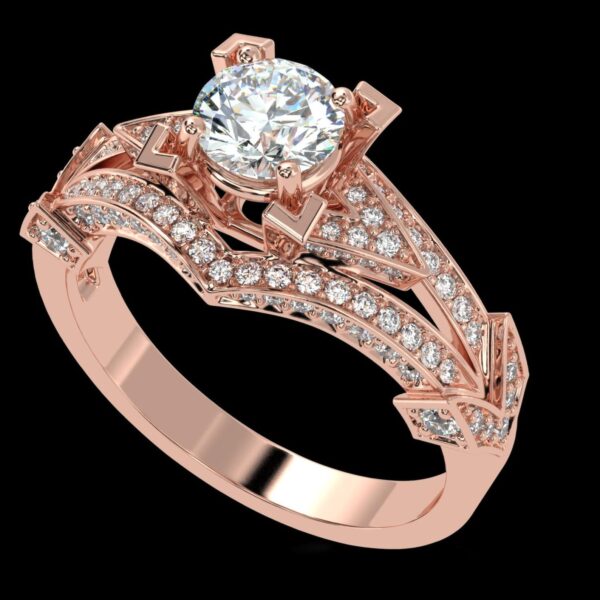 Eternity Charm Round Solitaire Diamond Ring Made In 18 / 14 /10 KT Gold Studded With Certified Lab Diamond For Wedding And Anniversary Gift