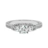 Round Cut Engagement Ring Made In 18 / 14 / 10 KT Gold Embellished With Certified Lab Diamonds For Wedding And Anniversary Gift For Her