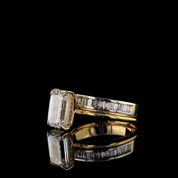 Solitaire Ring With Band Combo Made In 18 / 14 / 10 KT Gold Embellished With Certified Lab Diamonds For Anniversary And Wedding Gift For Her