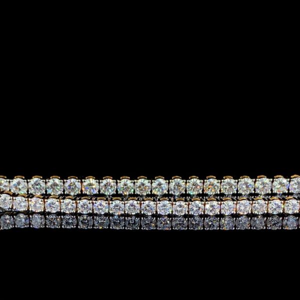 Iced Out 5 MM Round Tennis Bracelet Made In 10 KT Gold Embellished With Shinny Moissanite Diamond For Birthday And Anniversary Gift For Her