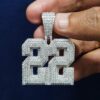 Iced Out Any Lucky Number Made In 925 Sterling Silver Embellished With Shinny Moissanite Diamonds For Birthday And Memorial Gift