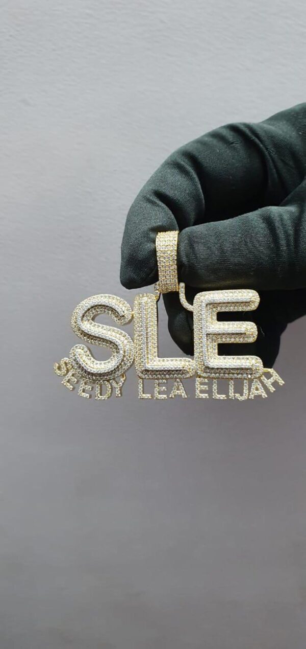 Iced Out Any Name Pendant Made In 925 Sterling Silver Embellished With Shinny Moissanite Diamonds For Birthday And Anniversary Gift for Her