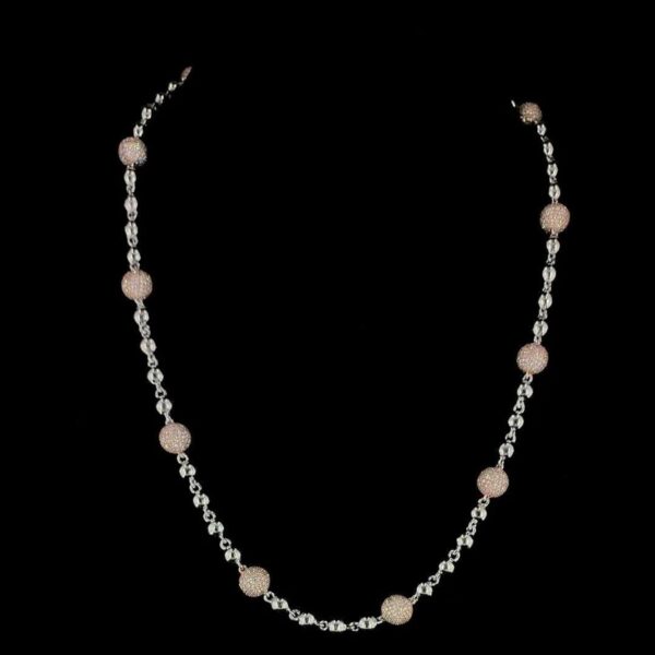 Beaded Style Diamond Necklace Made In 18 / 14 / 10 KT Gold Embellished With Certified Lab Diamonds For Birthday And Anniversary Gift For Her