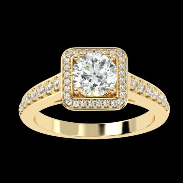 Round Solitaire Diamond Wedding Ring Made In 18 / 14 / 10KT Gold Studded With Certified Lab Diamond For Wedding And Anniversary Gift For Her