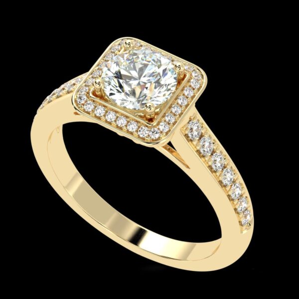 Round Solitaire Diamond Wedding Ring Made In 18 / 14 / 10KT Gold Studded With Certified Lab Diamond For Wedding And Anniversary Gift For Her