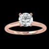 Round Diamond Engagement Ring Made In 18 / 14 / 10 KT Gold Embellished With Certified Lab Diamonds For Wedding And Engagement Gift For Her