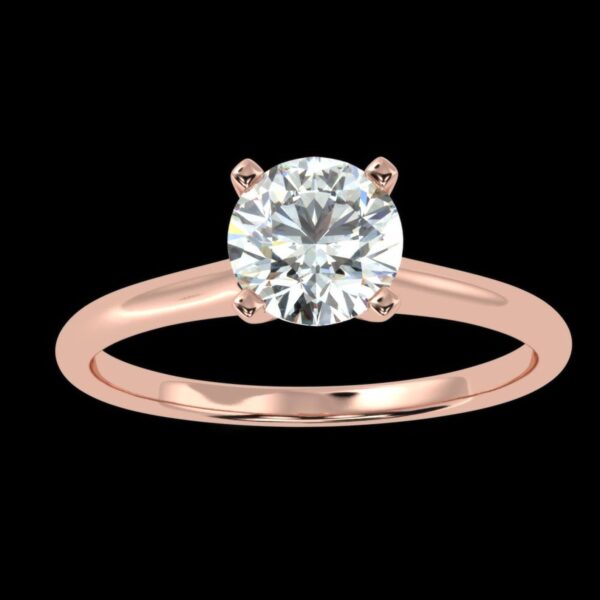 Round Diamond Engagement Ring Made In 18 / 14 / 10 KT Gold Embellished With Certified Lab Diamonds For Wedding And Engagement Gift For Her