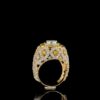 Iced Out Hip Hop Ring Made In 18 / 14 / 10 KT Gold Embellished With Shinny Moissanite Diamonds For Birthday And Hip Hop Lover As A Gift