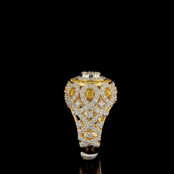 Iced Out Hip Hop Ring Made In 18 / 14 / 10 KT Gold Embellished With Shinny Moissanite Diamonds For Birthday And Hip Hop Lover As A Gift