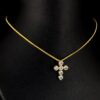 Iced Out Cross Pendant Made In 18 / 14 / 10KT Gold Embellished With Shinny Moissanite Diamond For Memorial And Religious Gift Unisex Pendant