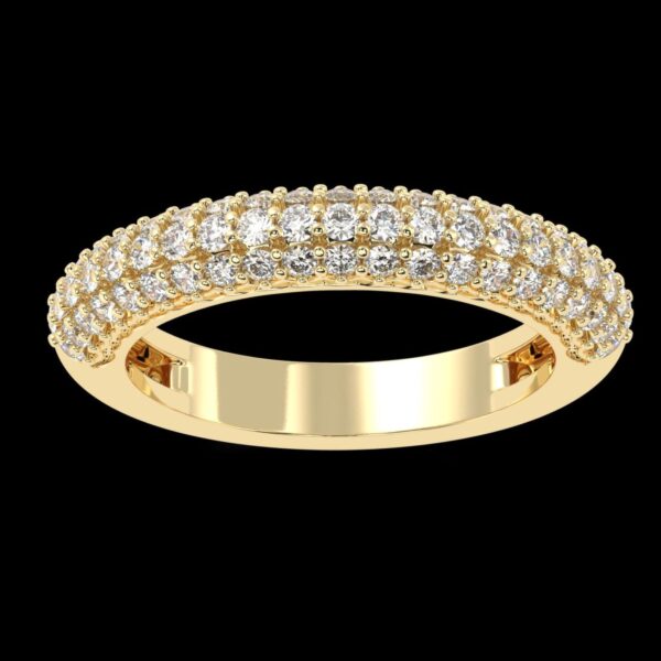 Dazzling Fully White Diamond Ring Made In 18 / 14 / 10 KT Gold Embellished With Certified Lab Diamonds For Wedding And Anniversary Gift