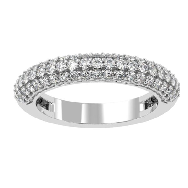 Dazzling Fully White Diamond Ring Made In 18 / 14 / 10 KT Gold Embellished With Certified Lab Diamonds For Wedding And Anniversary Gift