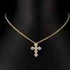 Iced Out Cross Pendant Made In 18 / 14 / 10KT Gold Embellished With Shinny Moissanite Diamond For Memorial And Religious Gift Unisex Pendant
