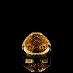 Iced Out Luxury Hip Hop Men Ring Made In 18 / 14 / 10 KT Gold Embellished With Shinny Moissanite Diamonds For The Birthday And Unisex Gift