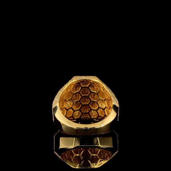 Iced Out Luxury Hip Hop Men Ring Made In 18 / 14 / 10 KT Gold Embellished With Shinny Moissanite Diamonds For The Birthday And Unisex Gift
