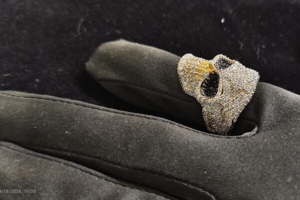Luxury Iced Out Skull Ring Made In 18/14/10 KT Gold Embellished With Shinny Moissanite Diamonds For Birthday And Memorial Gift Unisex Ring