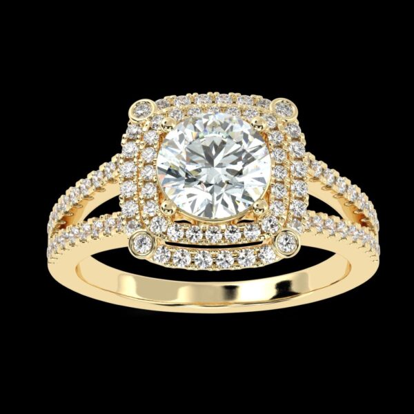 Round Solitaire Diamond Ring Made In 18 / 14 / 10 KT Gold Embellished With Certified Lab Diamonds For Wedding And Anniversary Gift For Her