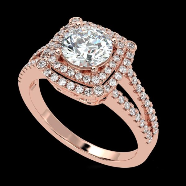 Round Solitaire Diamond Ring Made In 18 / 14 / 10 KT Gold Embellished With Certified Lab Diamonds For Wedding And Anniversary Gift For Her