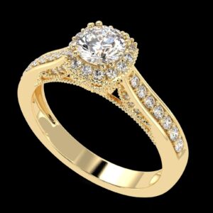 Solitaire Round Diamond Ring Made In 18 / 14 / 10KT Gold Embellished With Certified Lab Diamond For The Anniversary And Wedding Gift For Her