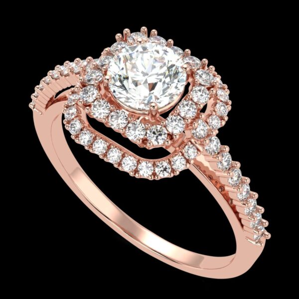 Round Diamond Wedding Ring Made In 18/14/10 KT Gold Embellished With Certified Lab Diamonds For The Anniversary And The Wedding Gift For Her