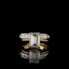 Solitaire Ring With Band Combo Made In 18 / 14 / 10 KT Gold Embellished With Certified Lab Diamonds For Anniversary And Wedding Gift For Her