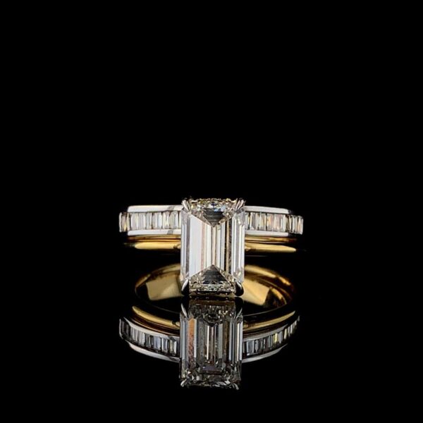 Solitaire Ring With Band Combo Made In 18 / 14 / 10 KT Gold Embellished With Certified Lab Diamonds For Anniversary And Wedding Gift For Her