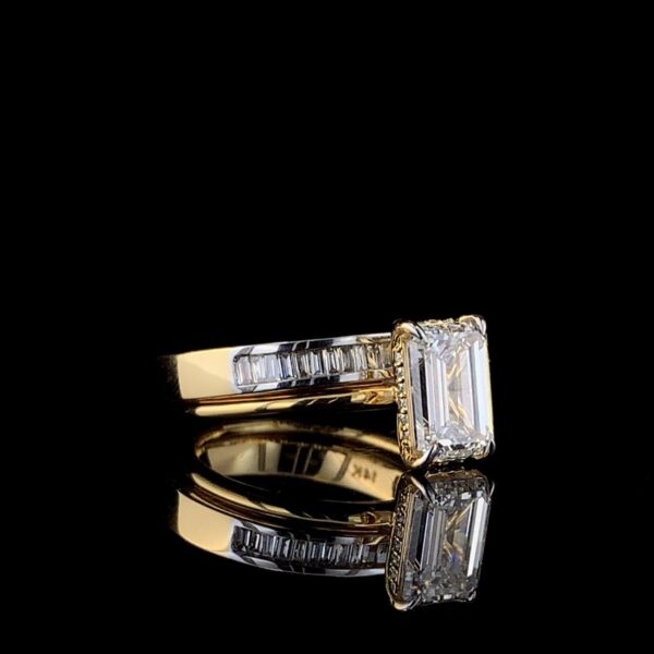 Solitaire Ring With Band Combo Made In 18 / 14 / 10 KT Gold Embellished With Certified Lab Diamonds For Anniversary And Wedding Gift For Her