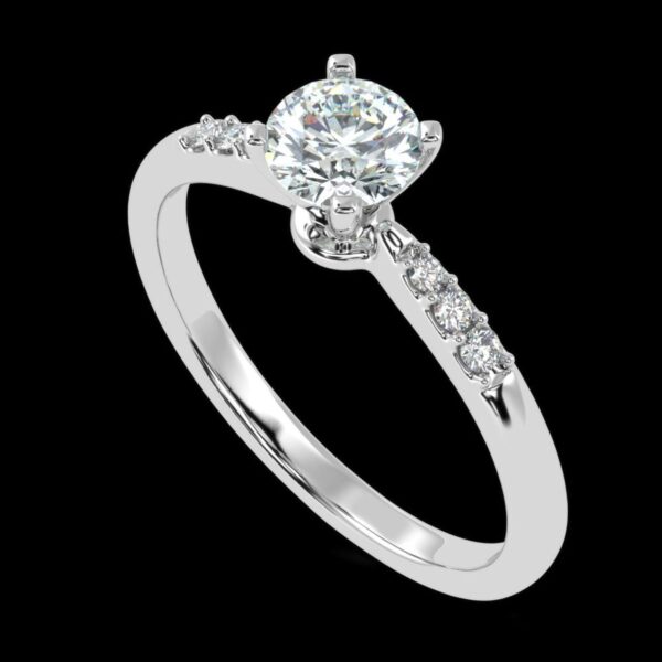 Eternity Elegance Round Diamond Solitaire Ring Made In 18/14/10 KT Gold Studded With Certified Lab Diamonds For Wedding And Anniversary Gift