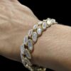 Iced Out Baguette Bracelet Made In 10 KT Gold Embellished With Shinny Moissanite Diamonds For Anniversary And Birthday Gift For Her